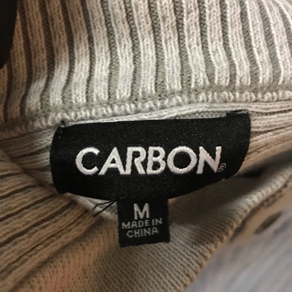 Carbon Mens Ribbed Comfy Fall Sweater White Size Medium - Picture 4 of 4